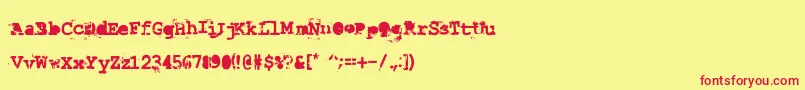 LastDraft Font – Red Fonts on Yellow Background