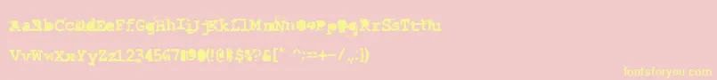 LastDraft-Schriftart – Gelbe Schriften auf rosa Hintergrund