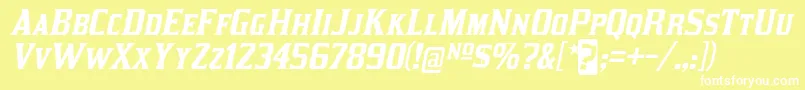 フォントKirstyRgIt – 黄色い背景に白い文字