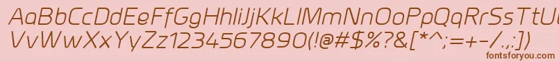 Fonte MillarItalic – fontes marrons em um fundo rosa