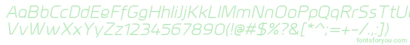 Fonte MillarItalic – fontes verdes em um fundo branco