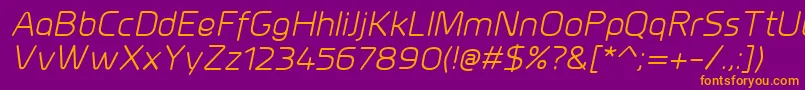 MillarItalic Font – Orange Fonts on Purple Background