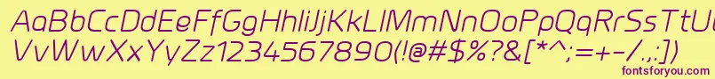 MillarItalic Font – Purple Fonts on Yellow Background