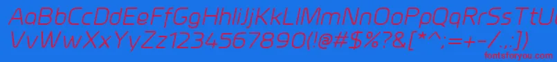 MillarItalic Font – Red Fonts on Blue Background