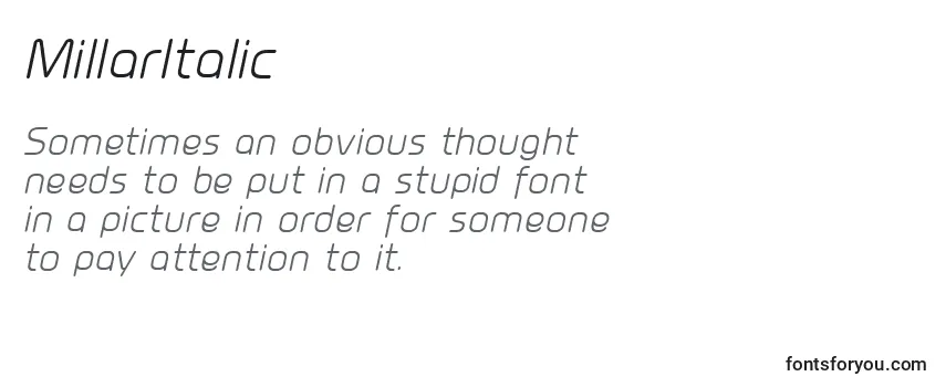 Review of the MillarItalic Font