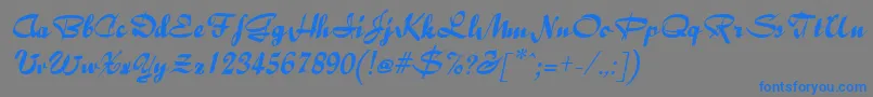 BaileyItalic-Schriftart – Blaue Schriften auf grauem Hintergrund