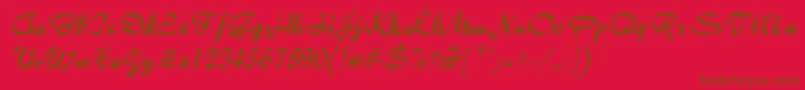 BaileyItalic-Schriftart – Braune Schriften auf rotem Hintergrund