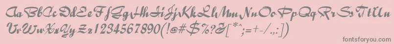 BaileyItalic-Schriftart – Graue Schriften auf rosa Hintergrund