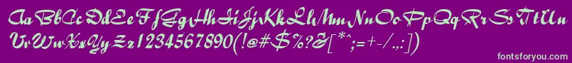 BaileyItalic Font – Green Fonts on Purple Background