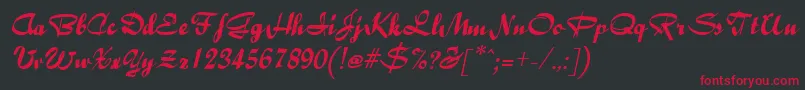 Шрифт BaileyItalic – красные шрифты на чёрном фоне