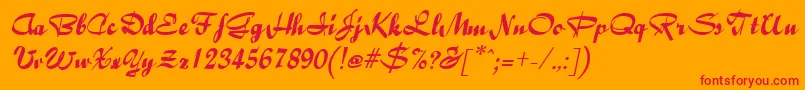 BaileyItalic-Schriftart – Rote Schriften auf orangefarbenem Hintergrund