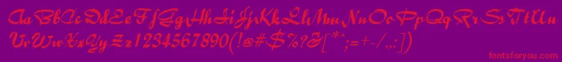BaileyItalic Font – Red Fonts on Purple Background