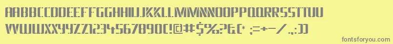 フォントBraeside ffy – 黄色の背景に灰色の文字