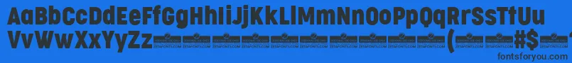 CocogooseCondensedRegularTrial Font – Black Fonts on Blue Background