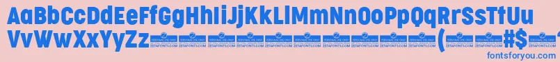 CocogooseCondensedRegularTrial Font – Blue Fonts on Pink Background