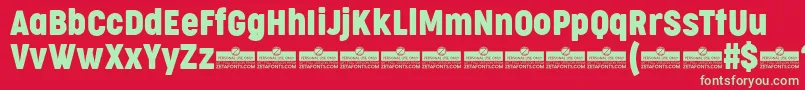 CocogooseCondensedRegularTrial Font – Green Fonts on Red Background