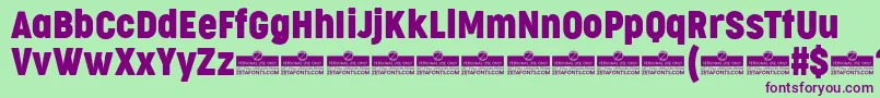 CocogooseCondensedRegularTrial Font – Purple Fonts on Green Background