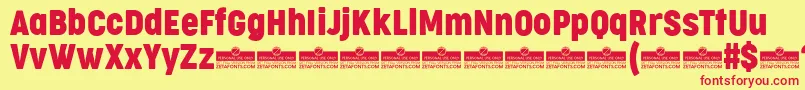 CocogooseCondensedRegularTrial Font – Red Fonts on Yellow Background