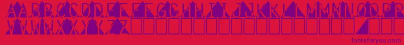 Fantomet1-Schriftart – Violette Schriften auf rotem Hintergrund