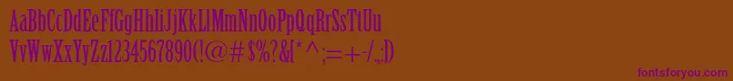 Birchstd Font – Purple Fonts on Brown Background