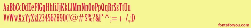 Birchstd Font – Red Fonts on Yellow Background