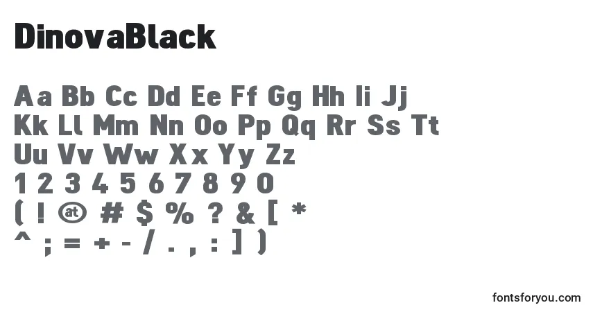Шрифт DinovaBlack – алфавит, цифры, специальные символы