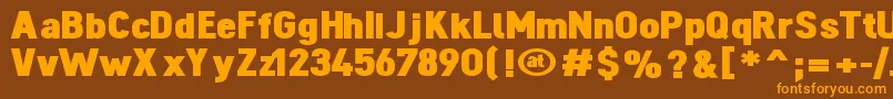 DinovaBlack Font – Orange Fonts on Brown Background