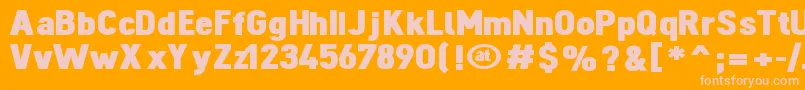 DinovaBlack-Schriftart – Rosa Schriften auf orangefarbenem Hintergrund