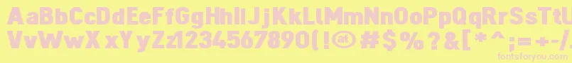 DinovaBlack Font – Pink Fonts on Yellow Background