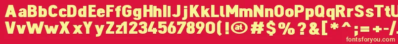 DinovaBlack Font – Yellow Fonts on Red Background