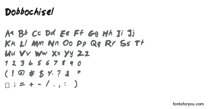 Шрифт Dobbochisel – алфавит, цифры, специальные символы