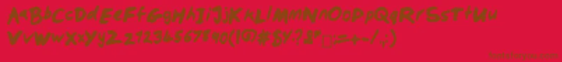 Dobbochisel-fontti – ruskeat fontit punaisella taustalla