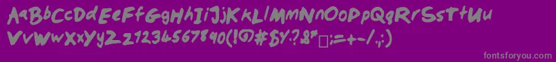 Dobbochisel-fontti – harmaat kirjasimet violetilla taustalla