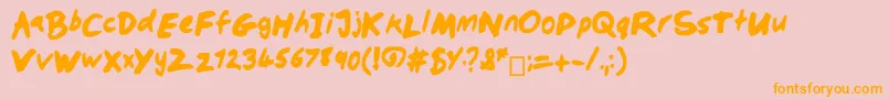 Dobbochisel Font – Orange Fonts on Pink Background