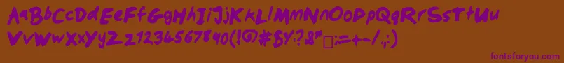 Dobbochisel Font – Purple Fonts on Brown Background