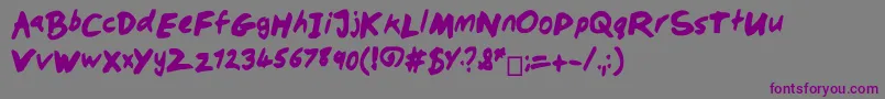 Dobbochisel Font – Purple Fonts on Gray Background