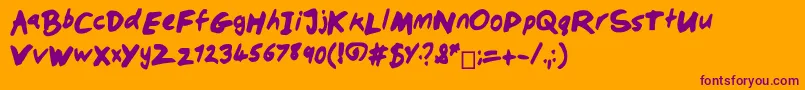Шрифт Dobbochisel – фиолетовые шрифты на оранжевом фоне