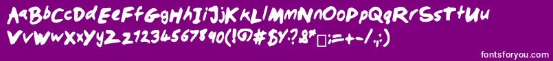 Шрифт Dobbochisel – белые шрифты на фиолетовом фоне
