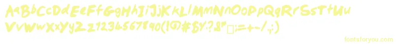 Dobbochisel Font – Yellow Fonts on White Background