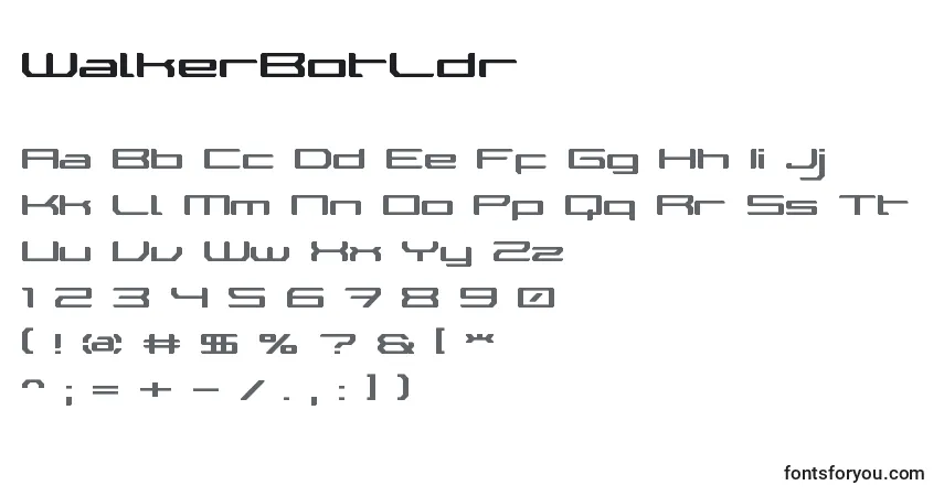 A fonte WalkerBotLdr – alfabeto, números, caracteres especiais