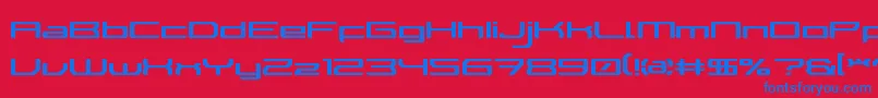 フォントWalkerBotLdr – 赤い背景に青い文字
