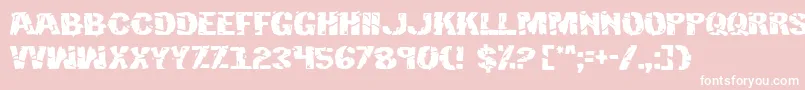 Hulk-Schriftart – Weiße Schriften auf rosa Hintergrund
