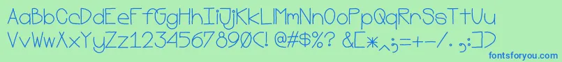 Mostlymono Font – Blue Fonts on Green Background