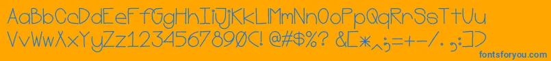 Mostlymono Font – Blue Fonts on Orange Background