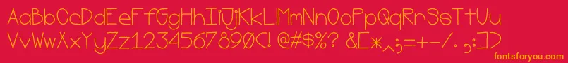 Mostlymono Font – Orange Fonts on Red Background