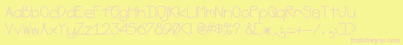 Mostlymono-Schriftart – Rosa Schriften auf gelbem Hintergrund