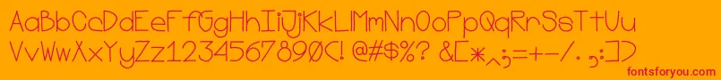 Mostlymono Font – Red Fonts on Orange Background