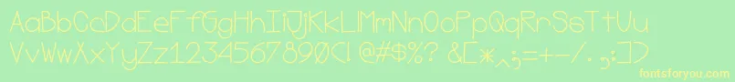 Mostlymono-Schriftart – Gelbe Schriften auf grünem Hintergrund