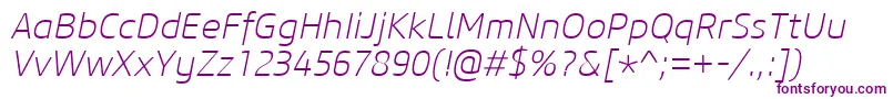 Шрифт CoreSansM25ExtralightItalic – фиолетовые шрифты