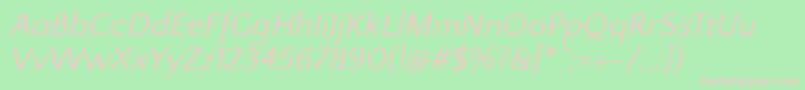 QuattrocentosansItalic Font – Pink Fonts on Green Background